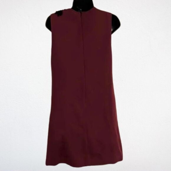 Anthropologie Dhruv Kapoor Burgundy Sequin Floral Shift Dress NWT Size Small - Picture 2 of 2